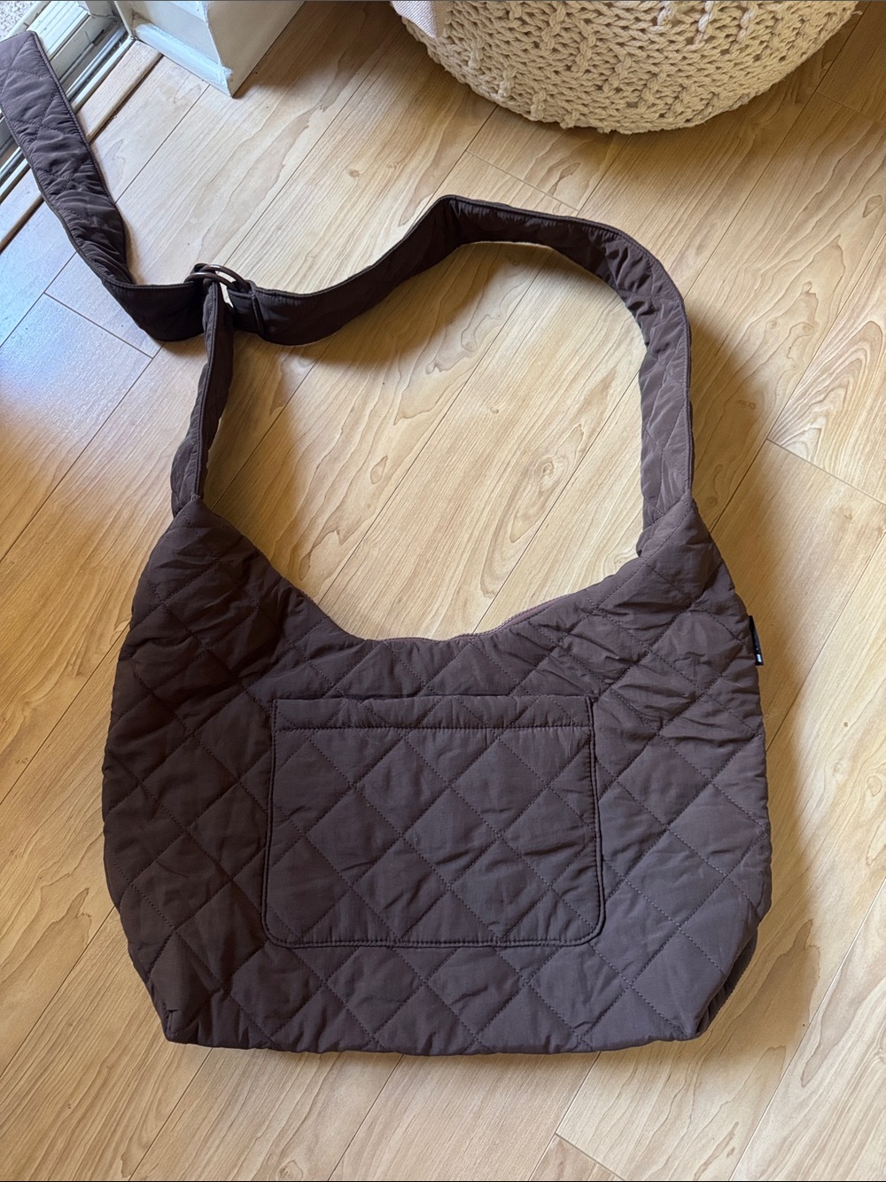 Quilted Shoulder Bag in Dark Brown